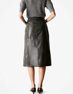 Leather A-Line Skirt