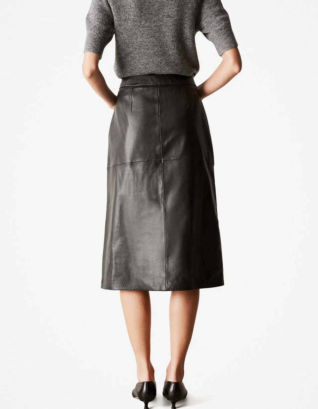 Leather A-Line Skirt