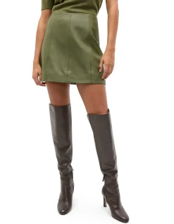 Leather Mini Panel Skirt