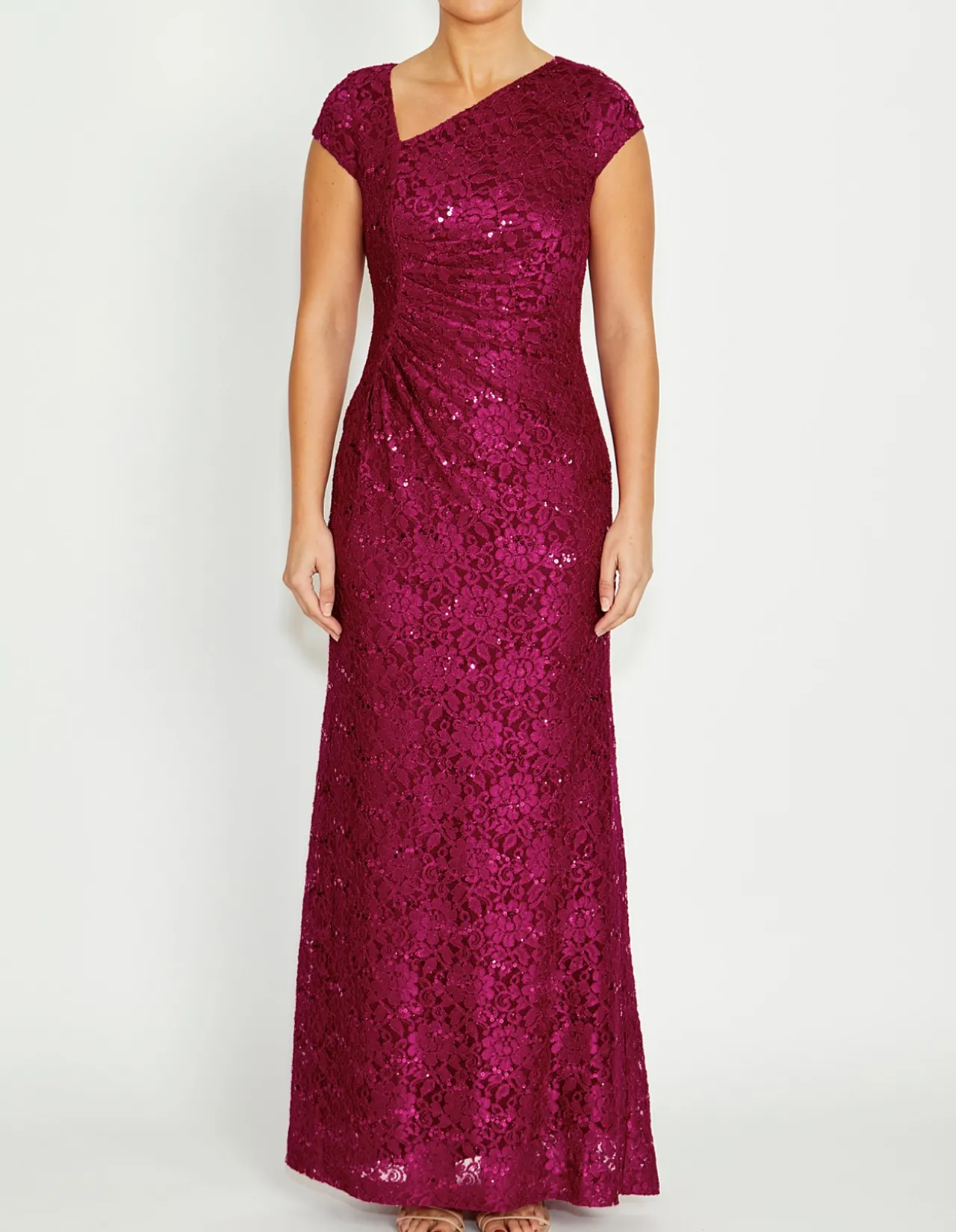LEIGHTON MAGENTA LACE GOWN