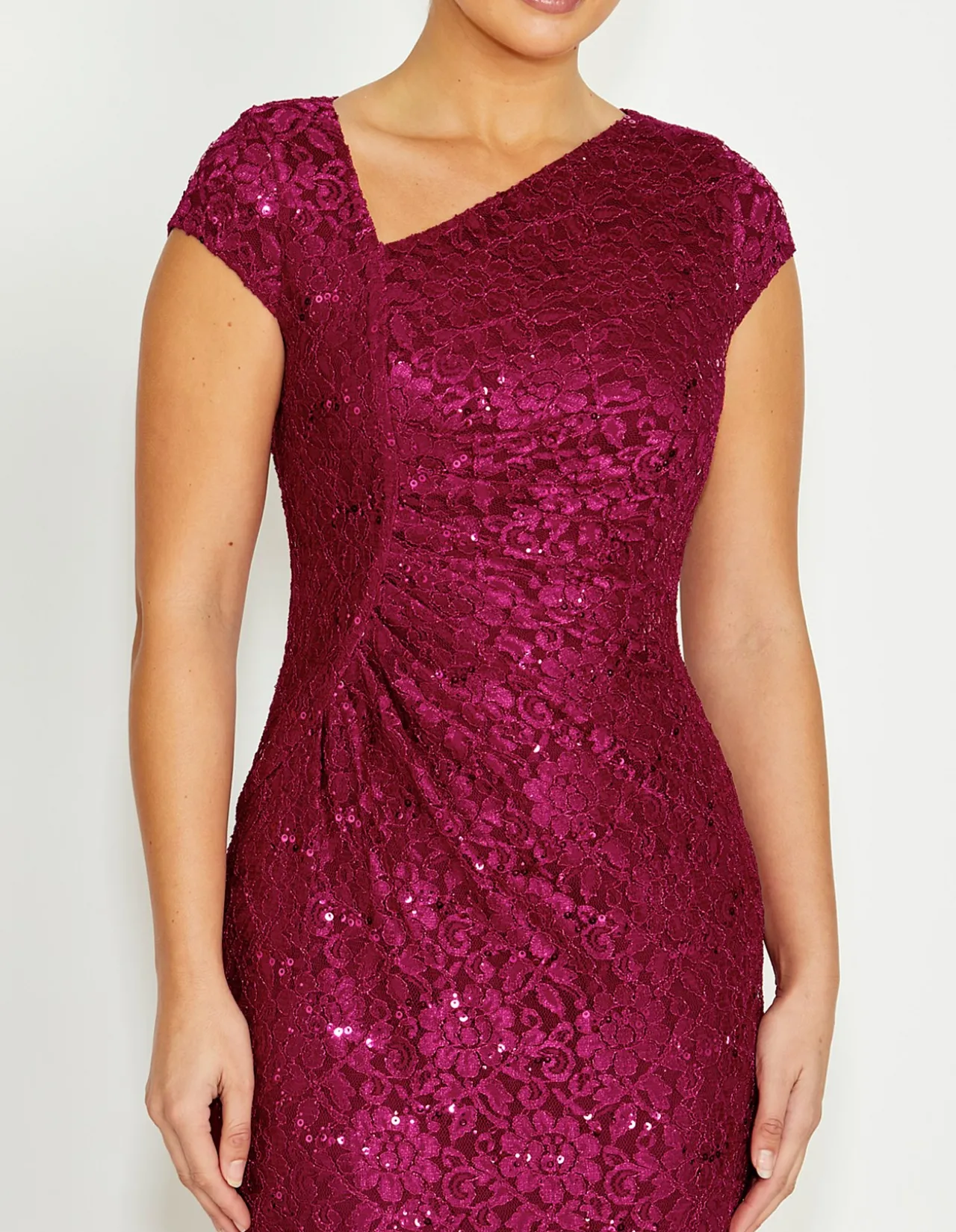 LEIGHTON MAGENTA LACE GOWN