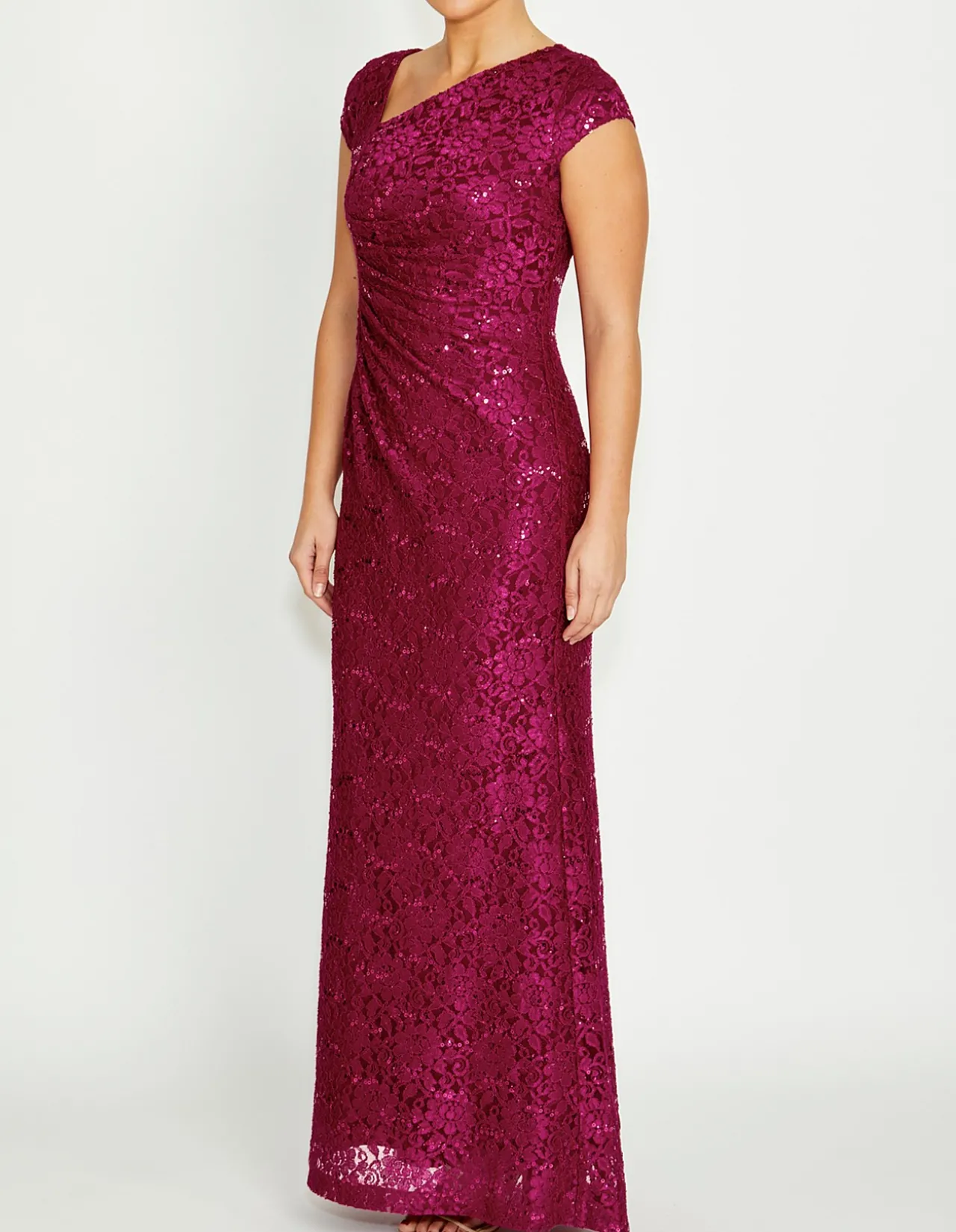 LEIGHTON MAGENTA LACE GOWN