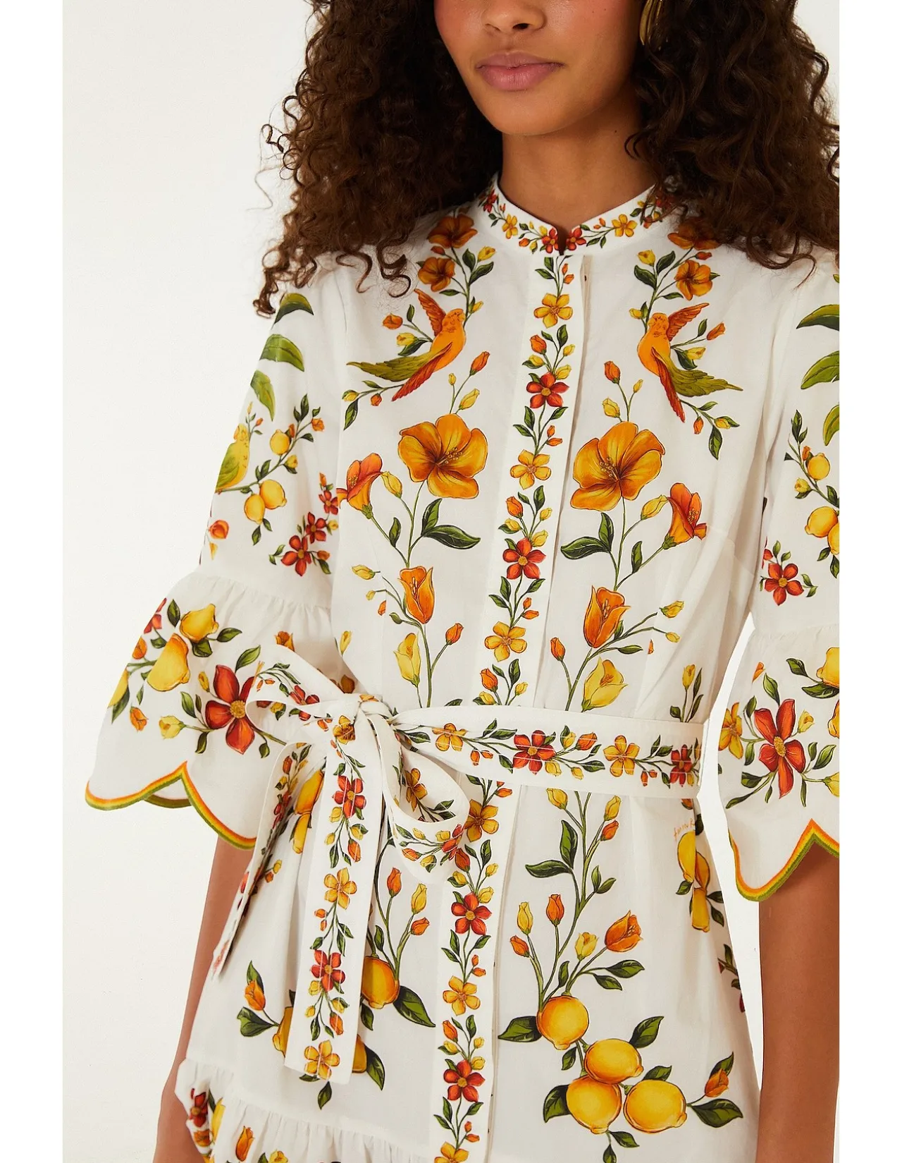 LEMON BOUQUET OFF-WHITE MINI DRESS