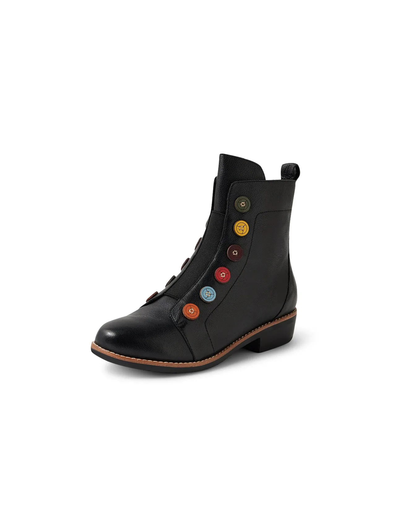 Lemuel Multi Button Leather Ankle Boots