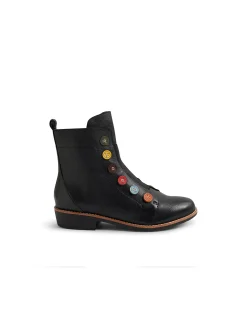Lemuel Multi Button Leather Ankle Boots