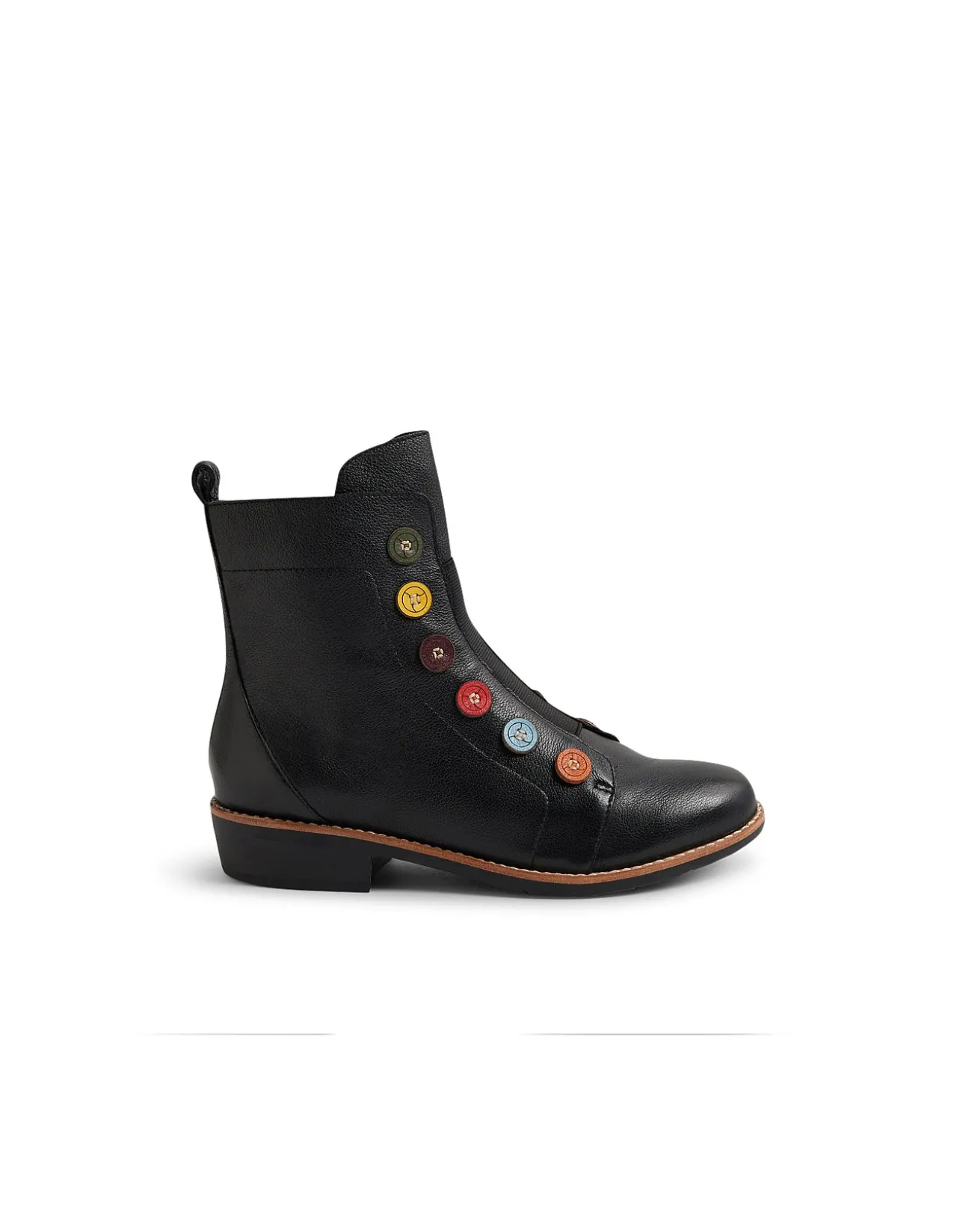 Lemuel Multi Button Leather Ankle Boots