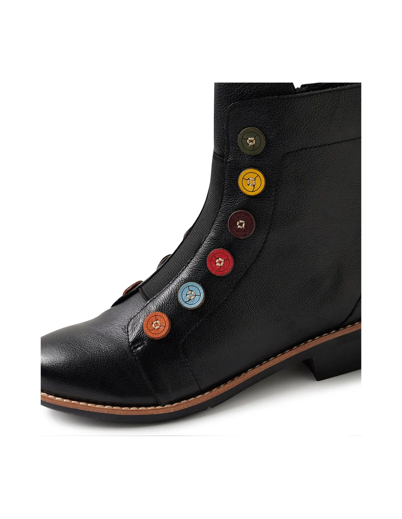 Lemuel Multi Button Leather Ankle Boots