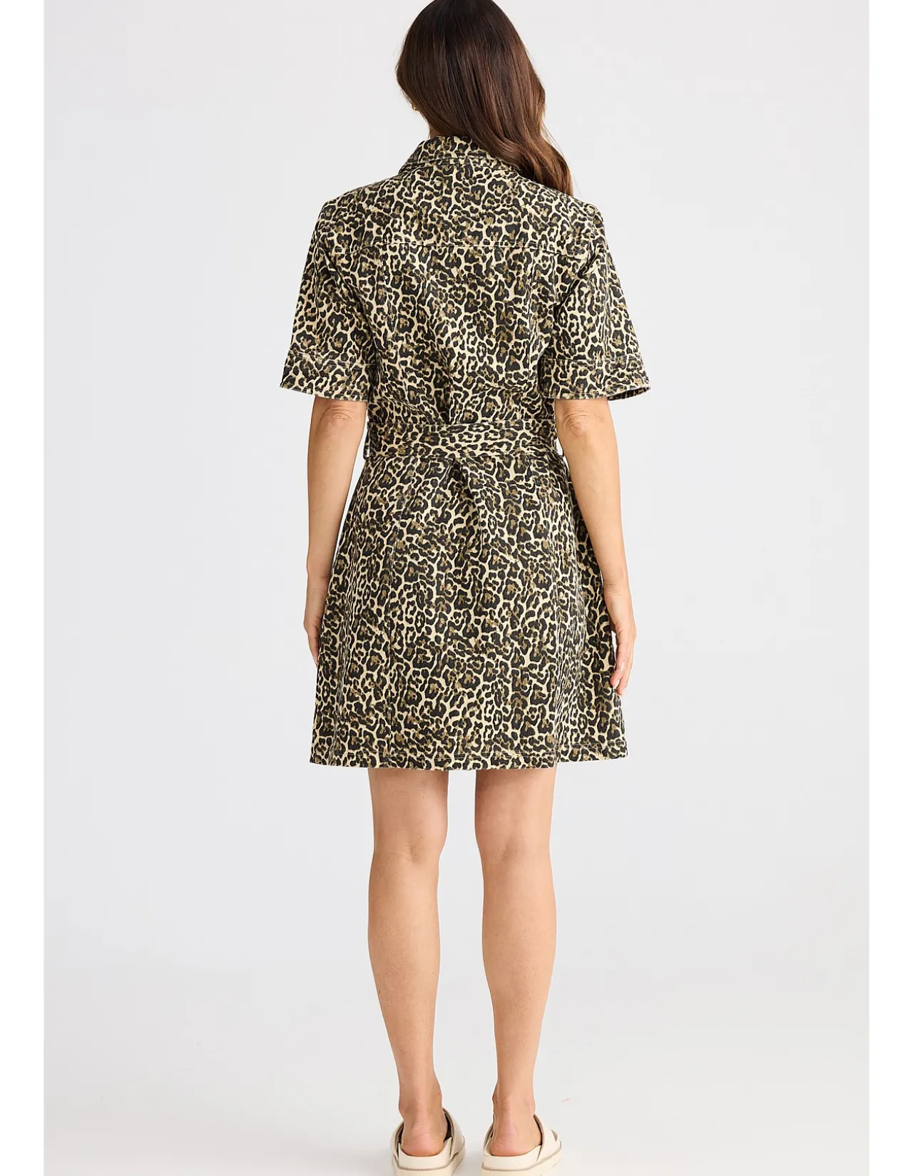 Leroy Leopard Print Cotton Shirt Dress