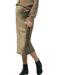 Lexie Satin Skirt Navy