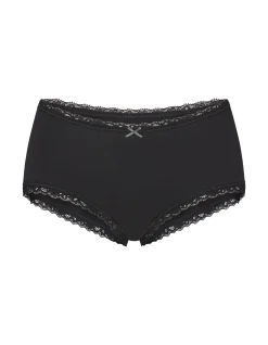 LIGHTWEIGHT COTTON LACE TRIM BOYSHORT