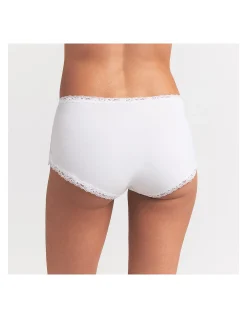 LIGHTWEIGHT COTTON LACE TRIM BOYSHORT