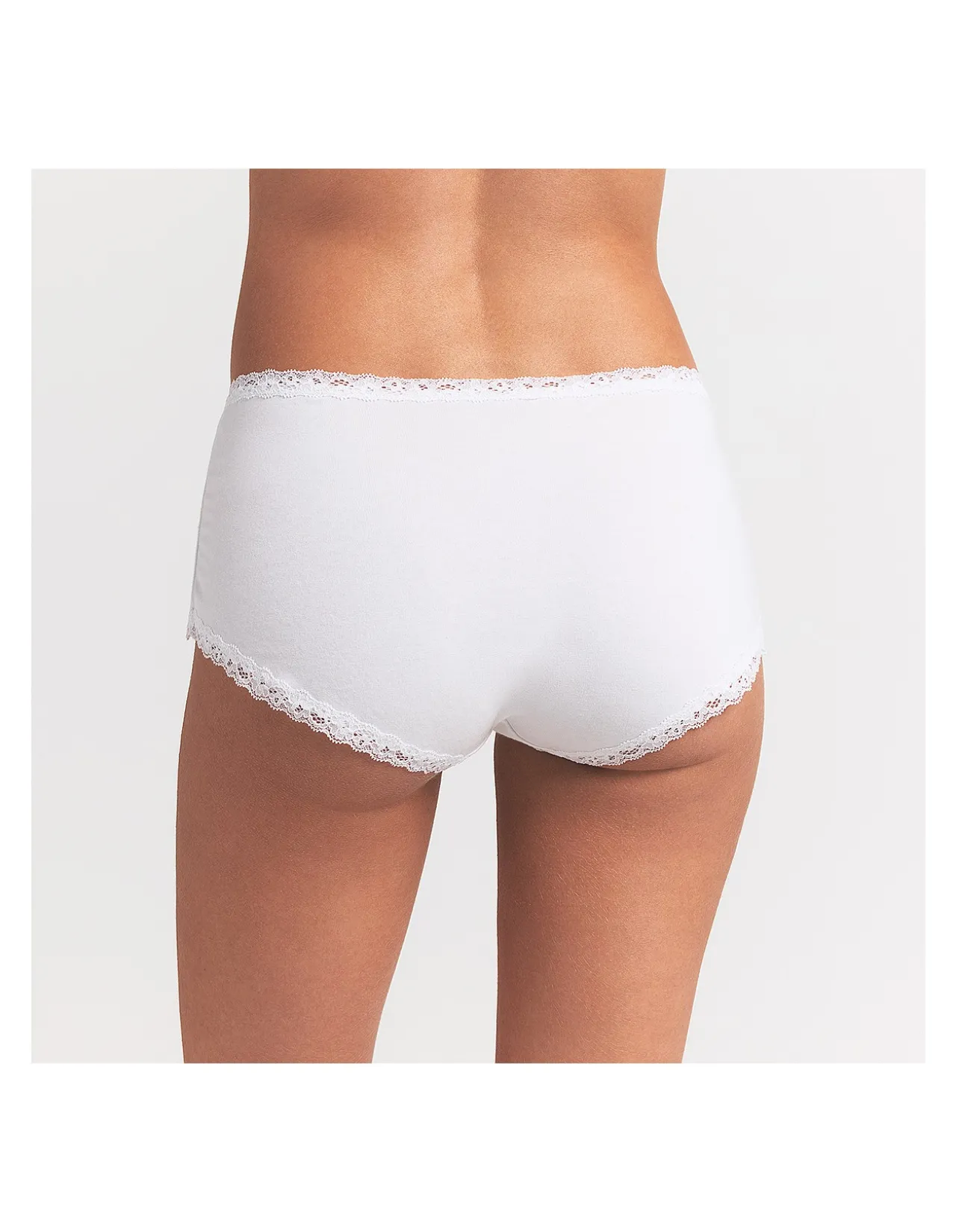 LIGHTWEIGHT COTTON LACE TRIM BOYSHORT