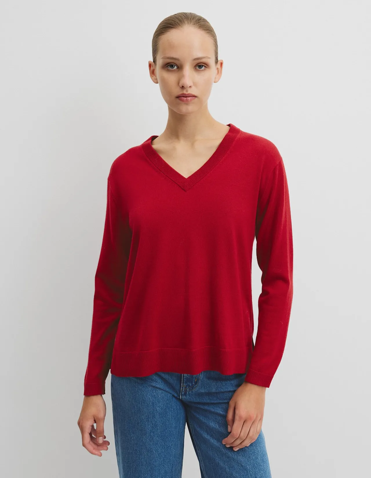 Lightweight Merino Wool V-Neck Knit