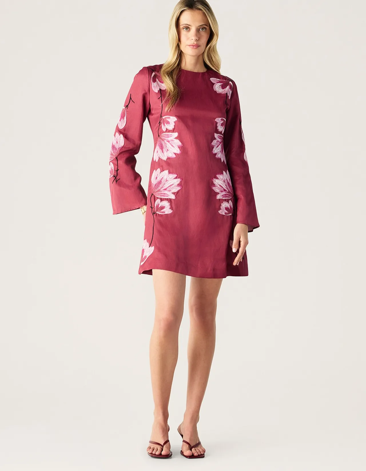 LILOU EMBROIDERY MINI DRESS