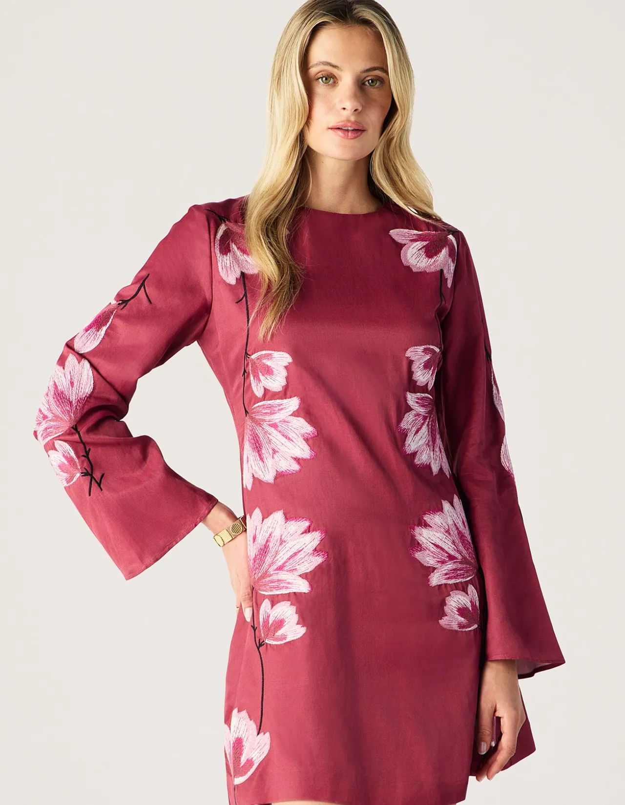 LILOU EMBROIDERY MINI DRESS