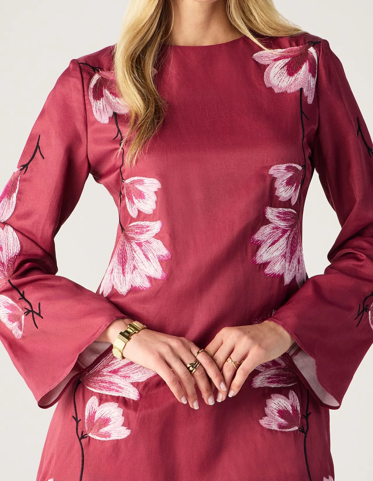 LILOU EMBROIDERY MINI DRESS
