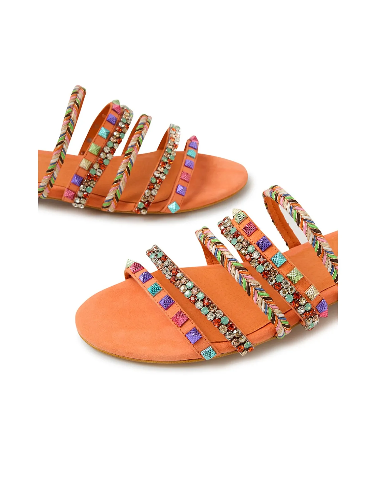 Linea Jewel Strap Multi Color Slide Sandals