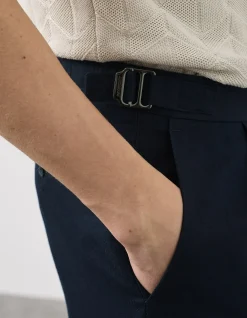 LINEN BLEND PLEATED TROUSERS