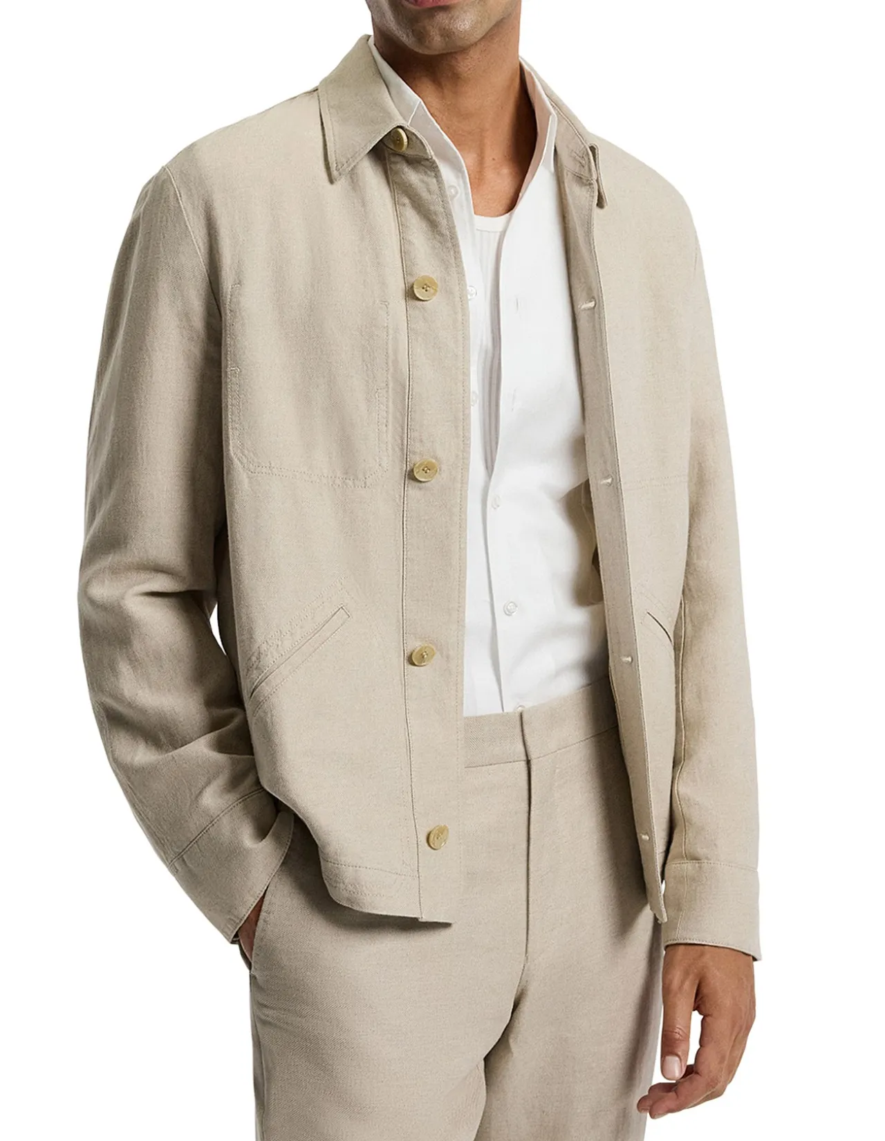 LINEN COTTON SHIRT JACKET