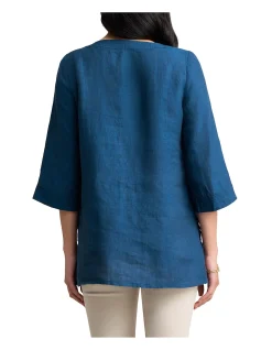Linen Tunic - Navy Delave