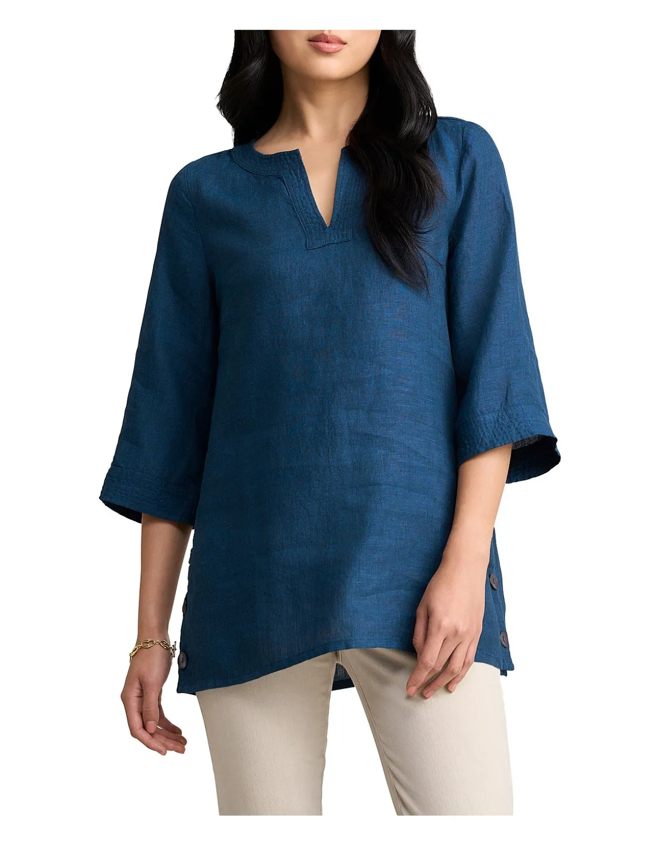 Linen Tunic - Navy Delave