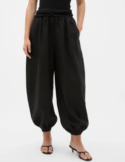 LINEN BALLOON TIE PANT