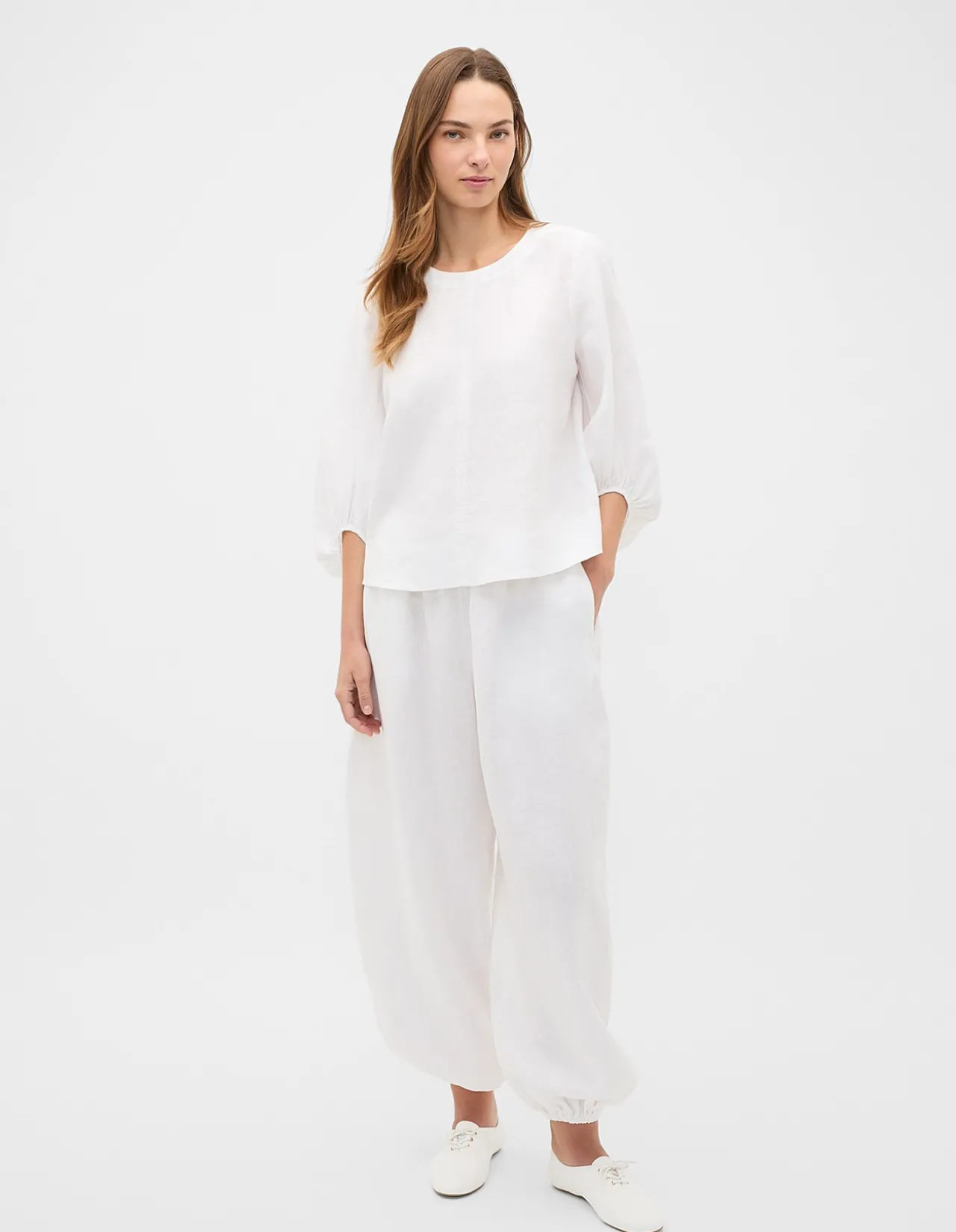 LINEN BALLOON TIE PANT