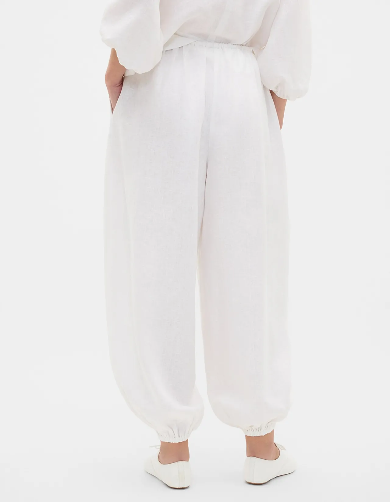 LINEN BALLOON TIE PANT