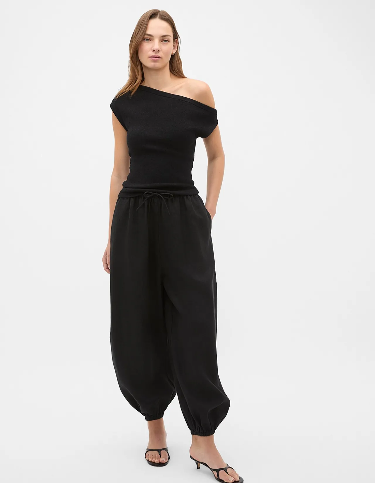 LINEN BALLOON TIE PANT