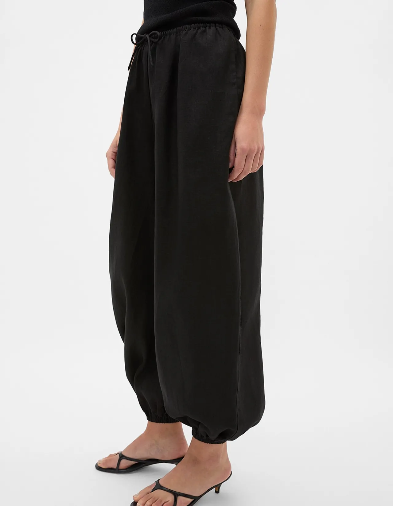 LINEN BALLOON TIE PANT