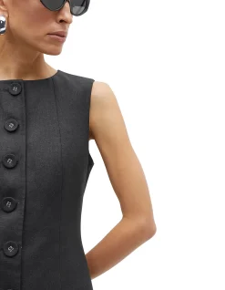 LINEN BUTTON THROUGH MINI DRESS