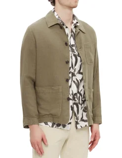 Linen Chore Jacket Army