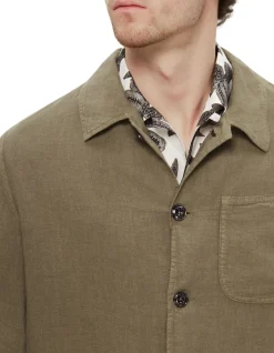 Linen Chore Jacket Army