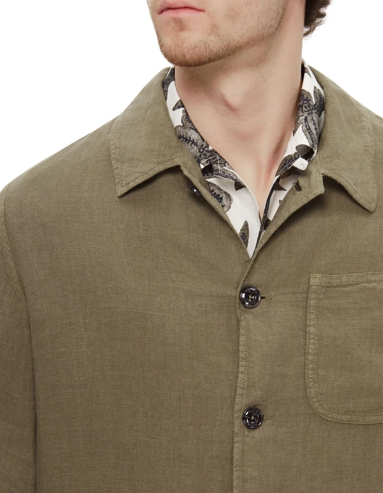 Linen Chore Jacket Army