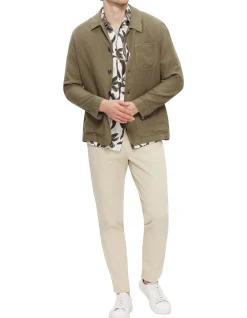 Linen Chore Jacket Army
