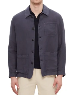 Linen Chore Jacket Navy