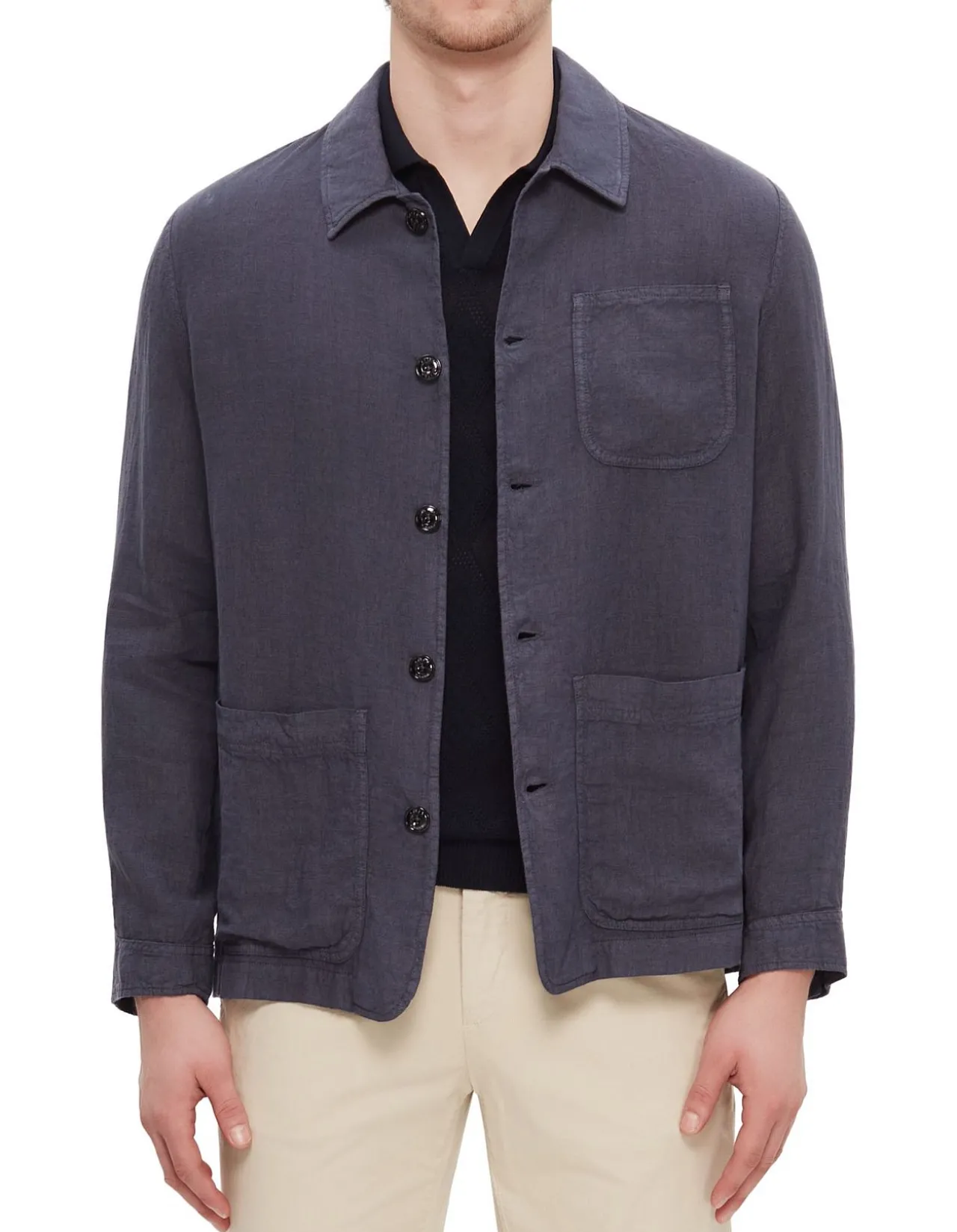 Linen Chore Jacket Navy