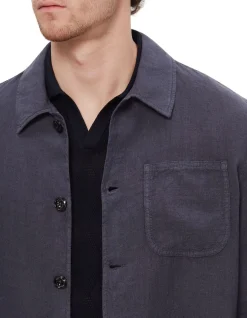 Linen Chore Jacket Navy