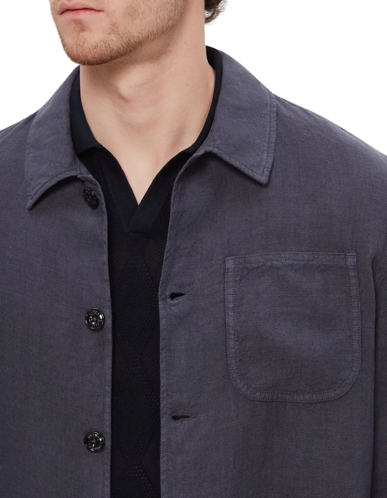 Linen Chore Jacket Navy
