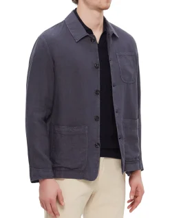 Linen Chore Jacket Navy