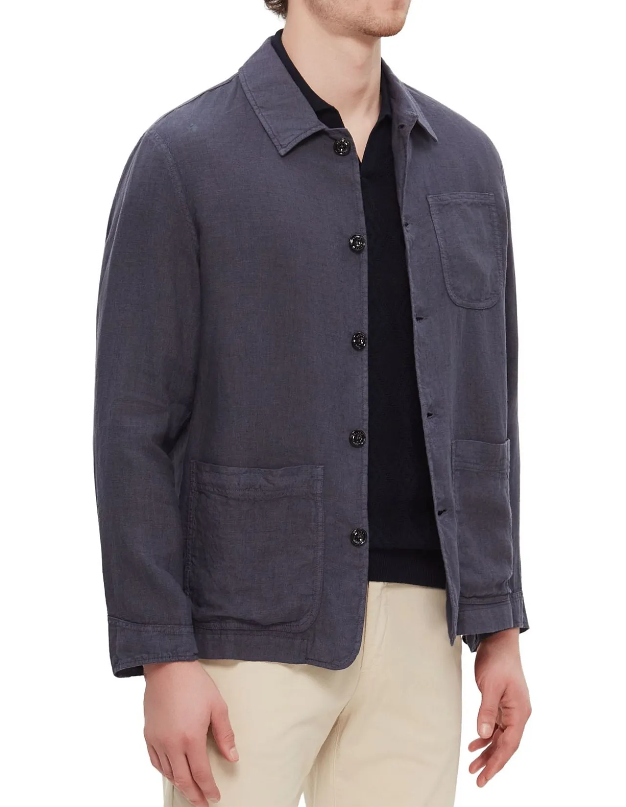 Linen Chore Jacket Navy
