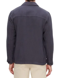 Linen Chore Jacket Navy