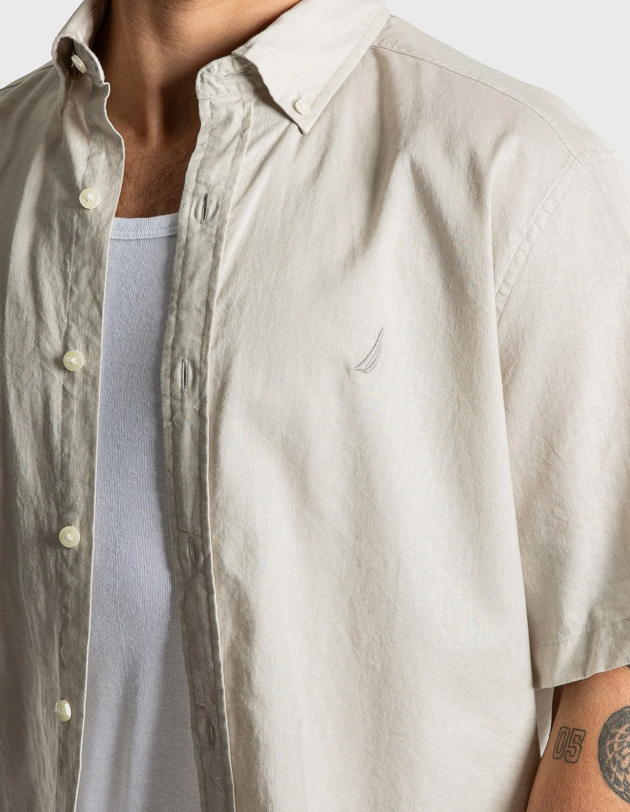 Linen Cotton Blend Loose Fit Shirt