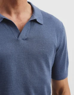 Linen Cotton Knit Trophy Polo