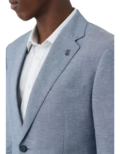 LINEN/COTTON NOTCH LAPEL JACKET