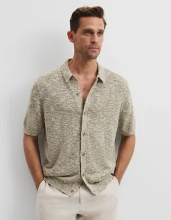 Linen Cotton Slub Knit Shirt