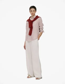 Linen End on End Stripe Shirt
