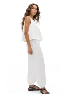 LINEN PLEAT FRONT HAREM