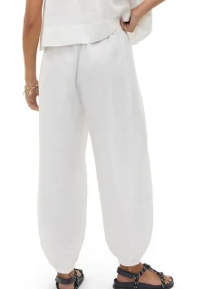 LINEN PLEAT FRONT HAREM