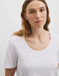 Linen Scoop Neck T-Shirt